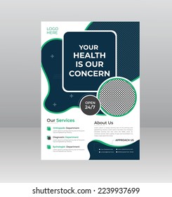 Medical Medicine Health Care Flyer and post banner template with photo