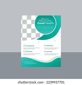 Medical Medicine Health Care Flyer and post banner template with photo