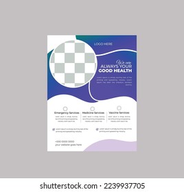 Medical Medicine Health Care Flyer and post banner template with photo