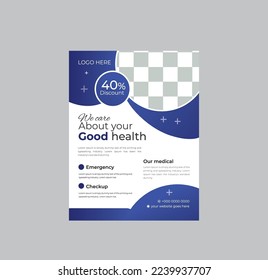 Medical Medicine Health Care Flyer and post banner template with photo