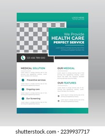 Medical Medicine Health Care Flyer and post banner template with photo