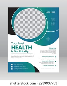 Medical Medicine Health Care Flyer and post banner template with photo