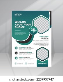 Medical Medicine Health Care Flyer and post banner template with photo