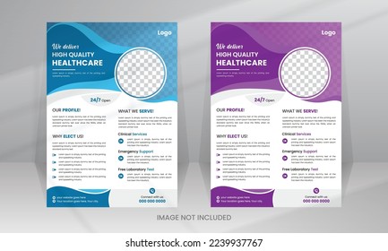 Medical Medicine Health Care Flyer and post banner template with photo