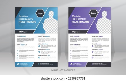 Medical Medicine Health Care Flyer and post banner template with photo
