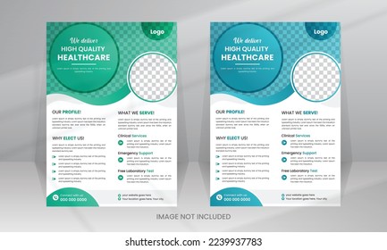 Medical Medicine Health Care Flyer and post banner template with photo
