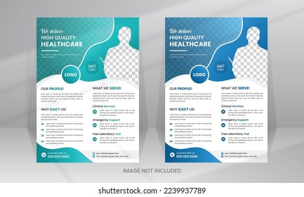 Medical Medicine Health Care Flyer and post banner template with photo