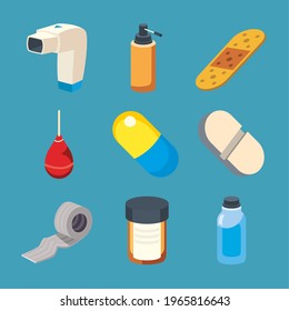 medical and medicine icon set