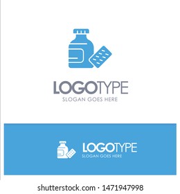 Medical, Medicine, Science Blue Solid Logo with place for tagline