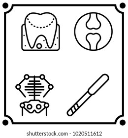 medical medicine set icon vector