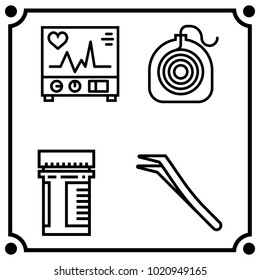 medical medicine set icon vector