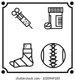 medical medicine set icon vector