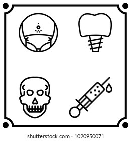 medical medicine set icon vector