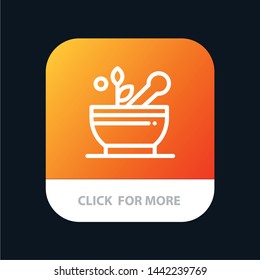 Medical, Medicine, Soup, Hospital Mobile App Button. Android and IOS Line Version