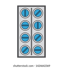 Medical medicine tablet isolated symbol vector illustration graphic design