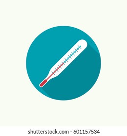 Medical mercury thermometer for measuring body temperature. Tool for diagnosing diseases. 