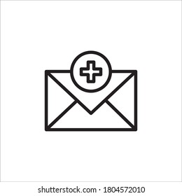 vector negro de icono de mensaje médico