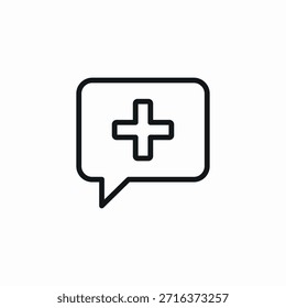 Vector de signo de icono de mensaje médico