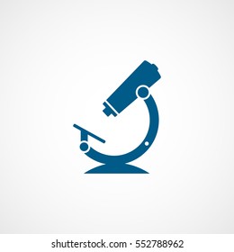Medical Microscope Blue Flat Icon On White Background