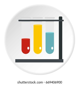 Medical microscope icon in flat circle isolated on white vector illustration for web