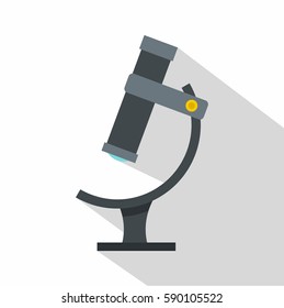 Medical microscope icon. Flat illustration of medical microscope vector icon for web isolated on white background