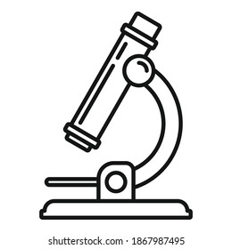 Icono de microscopio médico. Esquema del icono del vector del microscopio médico para el diseño web aislado en fondo blanco