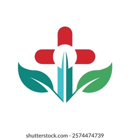 Medical minimalist logo on white background