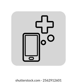 Medical mobile app line icon. Online doctor, medical aid, consultation outline sign. Medicine and modern technology concept. Vector illustration, symbol element for web design and apps