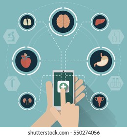 medical mobile network icons concept vector 