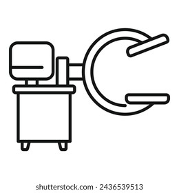 Medical modern examination icon outline vector. Xray device. Person scan