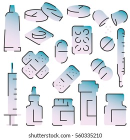 Medical modern icon set -variable line-