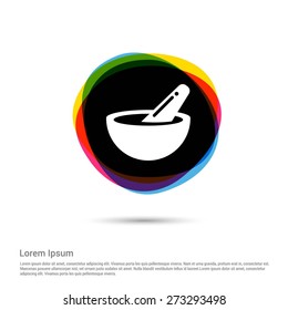 medical modern icon, White pictogram icon creative circle Multicolor background. Vector illustration. Flat icon design style