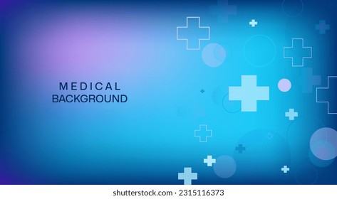 Medical molecular background with medical elements, cardiogram. Biotechnological concept, innovative technologies, health care. Vector