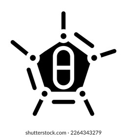 medical molecular structure glyph icon vector. medical molecular structure sign. isolated symbol illustration