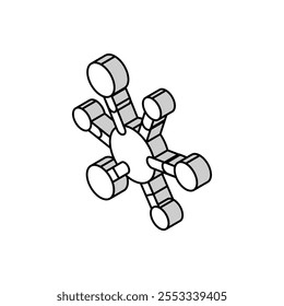 medical molecular structure isometric icon vector. medical molecular structure sign. isolated symbol illustration