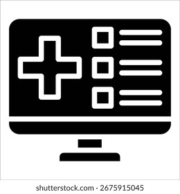 Medical Monitor Icon Element For Design