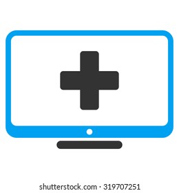 Medical Monitor vector icon. Style is bicolor flat symbol, blue and gray colors, rounded angles, white background.