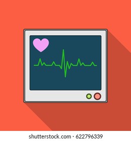 Medical monitor.Medicine single icon in black style vector symbol stock illustration web.