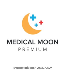 medical moon logo icon vector template