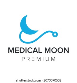 medical moon logo icon vector template