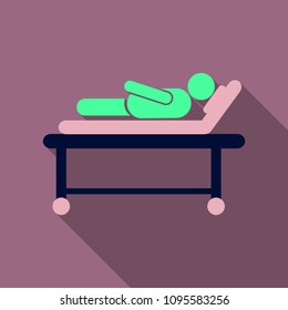 Medical Moving Patient On Stretcher Vector Illustration. Resuscitation of the patient. urgent care