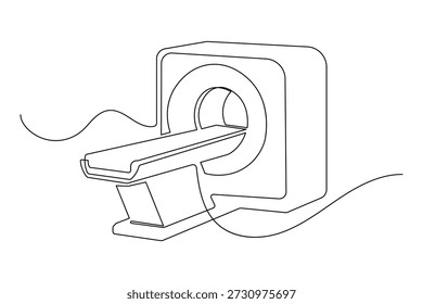 Icono médico de la máquina de escaneo de resonancia magnética diseño minimalista de una sola línea de diseño aislado contorno