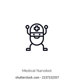 Medical Nanobot icon. Outline style icon design isolated on white background