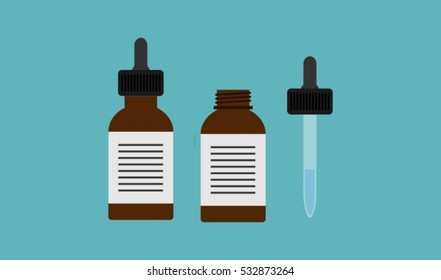 Medical Nasal Drops Antiseptic Drugs Bottle with pipette icon
Vector E-Liquid illustration bottle set of E-Liquid. Juice for vape smoking. Vapor vaping.