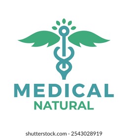 medical natural flat minimalist logo design