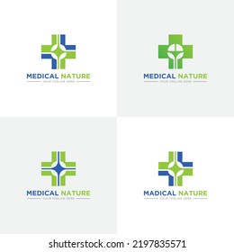 Medical Natural Logo Design Simple Templates Symbols, Herbal medical logo design