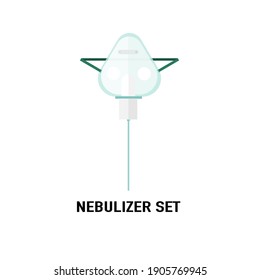 A medical nebulizer set on white background.


