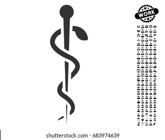Medical Needle icon with black bonus job symbols. Medical Needle vector illustration style is a flat gray iconic symbol for web design, app user interfaces.