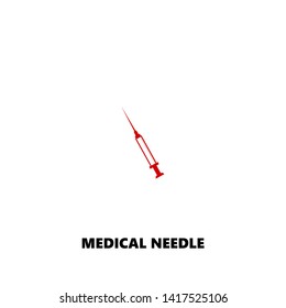 medical needle icon. medical needle vector design. sign design. red color