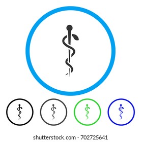 Medical Needle rounded icon. Vector illustration style is a flat iconic symbol inside a circle, black, grey, blue, green versions. Designed for web and software interfaces.